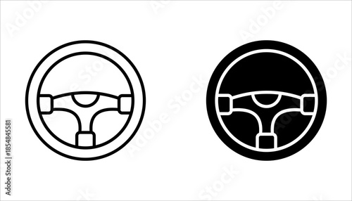 Steering wheel icon set. on white background