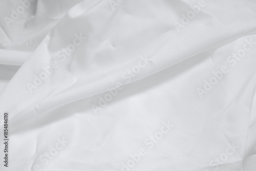Soft focus luxury smooth silky ripple white linen fabric on detail texture background