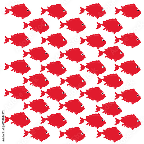 Cute red fish vector background
