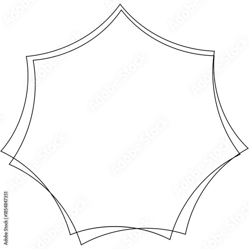 吹き出しのイラスト6【手書き落書き風の二重線】