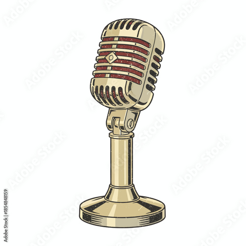 A microphone setup used for podcast recording and audio broadcasting