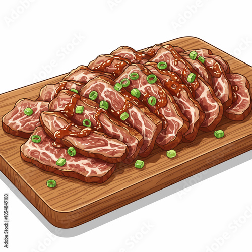 Bulgogi beef marinated in sweet and savory sauce served