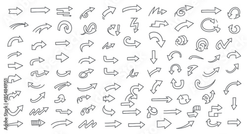 Arrow icons set, various directions and styles