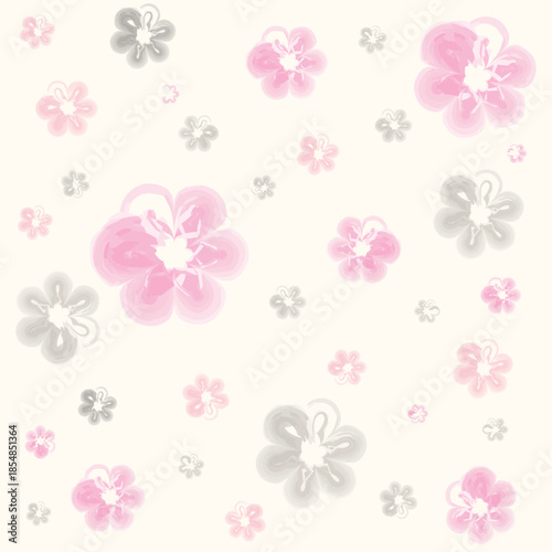 Seamless Black Pink Cherry Blossom.eps