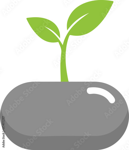 Resilient Sprout Emerging from Stone Symbol of Growth and Perseverance.