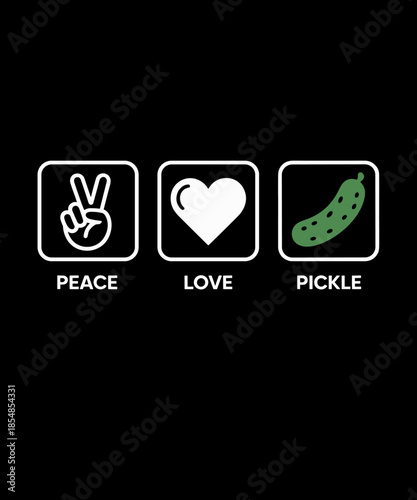 Peace Love Pickles Pickle Cucumber Lovers Funny Cucumber