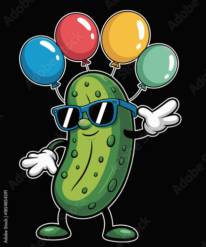 Balloons Cucumber Vegetable Lover Funny Dabbing Pickle