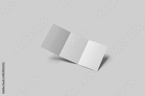 Blank Trifold Brochure Mockup - 3D Illustration	