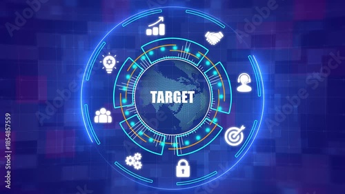 Precision Marketing Target and Business Objective Tracking HUD Interface - 4K