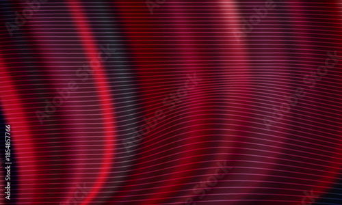abstract background with flowing red wave patterns and a small blue dot at the center. Perfect for tech themes, digital art,