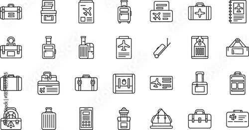 Collection of various household and office supply icons