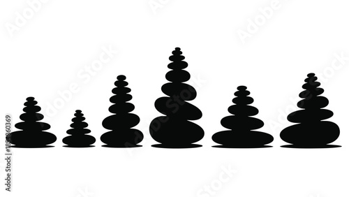 Serene stacked stones symbolizing balance and tranquility in a minimalist design.