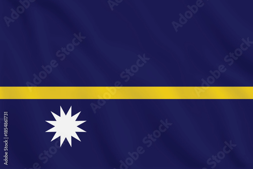 3d illustration waving flag of Nauru. Vector flag of Nauru. Symbol of Nauru.