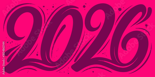 Vibrant pink 2026 typography for modern business planning