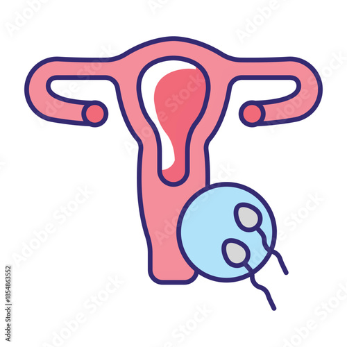 Uterus Laparoscopy Vector Icon which can easily modify or edit