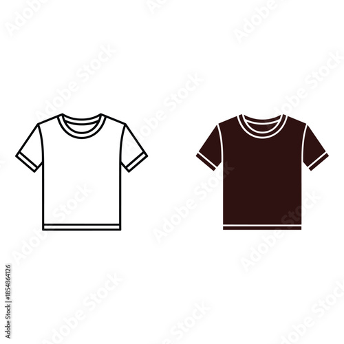 Two T-shirts with White Trim on Sleeves and Neckline