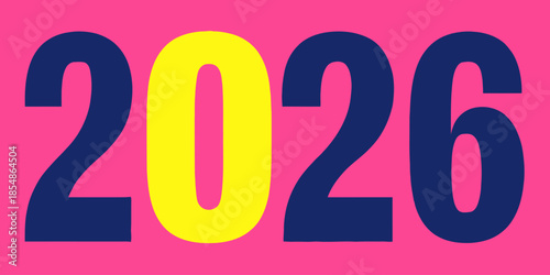 Vibrant 2026 typography on colorful background