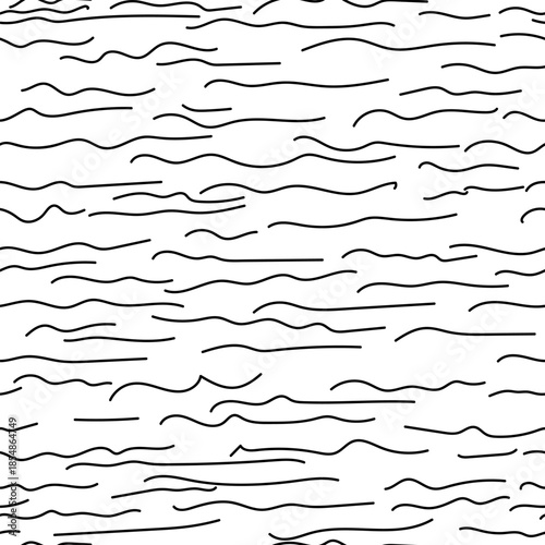 Horizontal wavy stripes, seamless pattern. Vector illustration. Lines isolated on white background. For printing on fabric, stationery and paper goods (wrapping paper, greeting cards, diary covers)