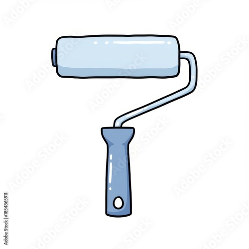 Light Blue Paint Roller Tool for House Improvement and Construction