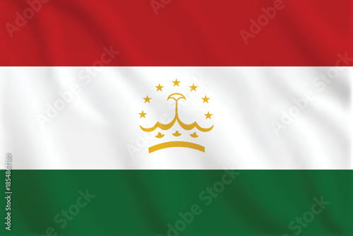 3d illustration waving flag of Tajikistan. Vector flag of Tajikistan. Symbol of Tajikistan.