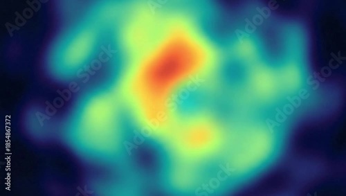 Abstract blurred heatmap visualization of data distribution with vibrant color gradients of red, orange, yellow, green, and blue