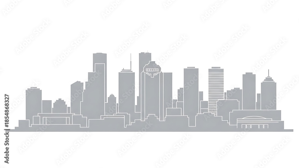 Fototapeta premium City skyline silhouette vector illustration on white
