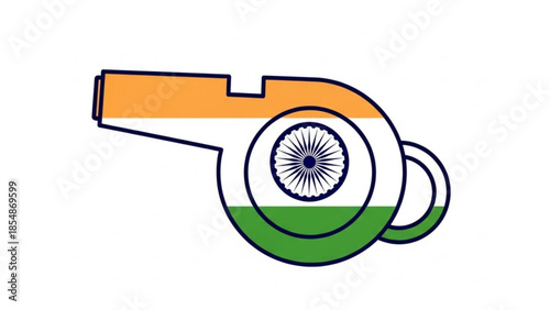 Indian flag design on a whistle, symbolizing national pride and sportsmanship in india