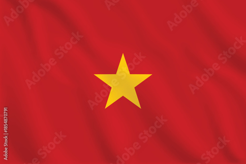 3D Vietnam waving flag pattern background. Realistic national flag design. Abstract vector template.