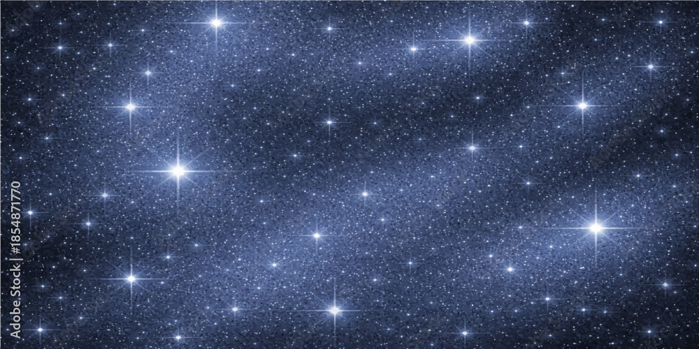 Obraz premium An abstract blue night sky universe background featuring a dark starry galaxy nebula and bright cosmic light starfield illustration