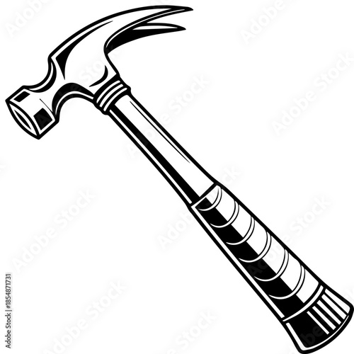 Professional Claw Hammer Vector Illustration - Carpentry and Construction Hand Tool Icon