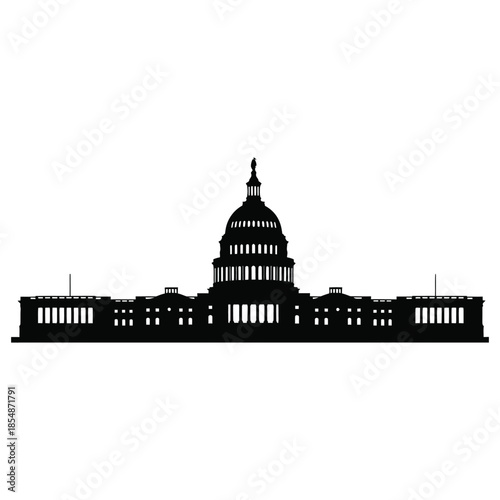 United states capitol building washington dc iconic landmark black and white silhouette