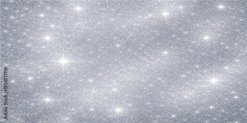 Abstract Christmas background with blue snowflakes and falling snow creates a magic winter night sky texture featuring glowing stars and holiday lights for a festive New Year celebration design