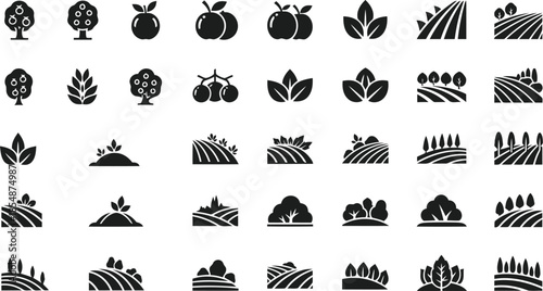 Nature elements icon set