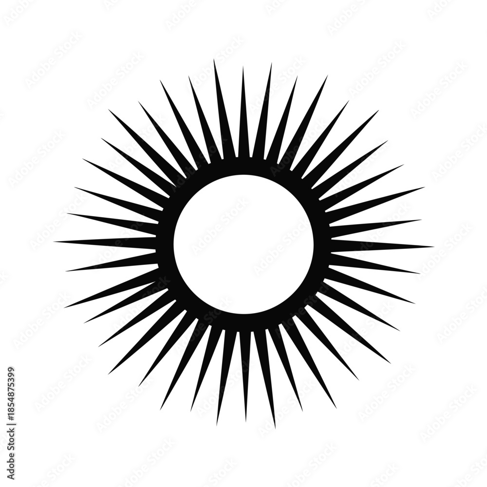 Fototapeta premium Abstract sunburst design featuring radiating lines and a central void a striking silhouette