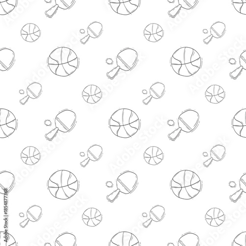 Hand drawn sport seamless pattern background