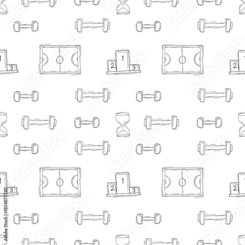 Hand drawn sport seamless pattern background