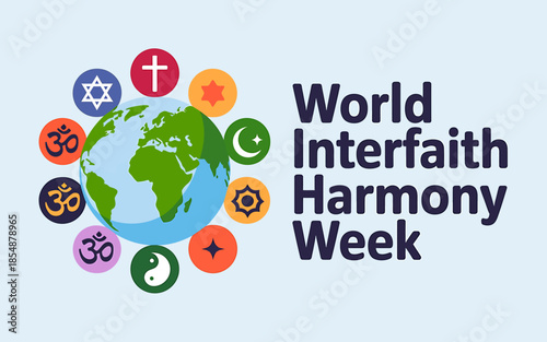 World Interfaith Harmony Week 1- 7 Stock Vector