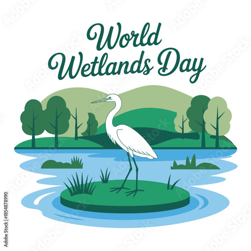 World Wetlands Day Vector Illustration
