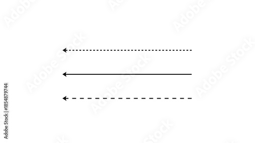 Arrows pointing left on lines direction pointer symbol