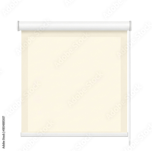White roller blind on transparent background isolated on transparent background