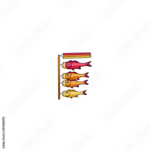 Hanging Fish Display on Wooden Pole.