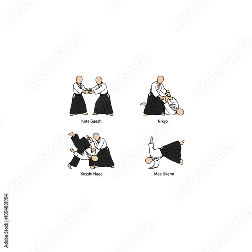 Illustration of Dancing Couples In Vintage Style.