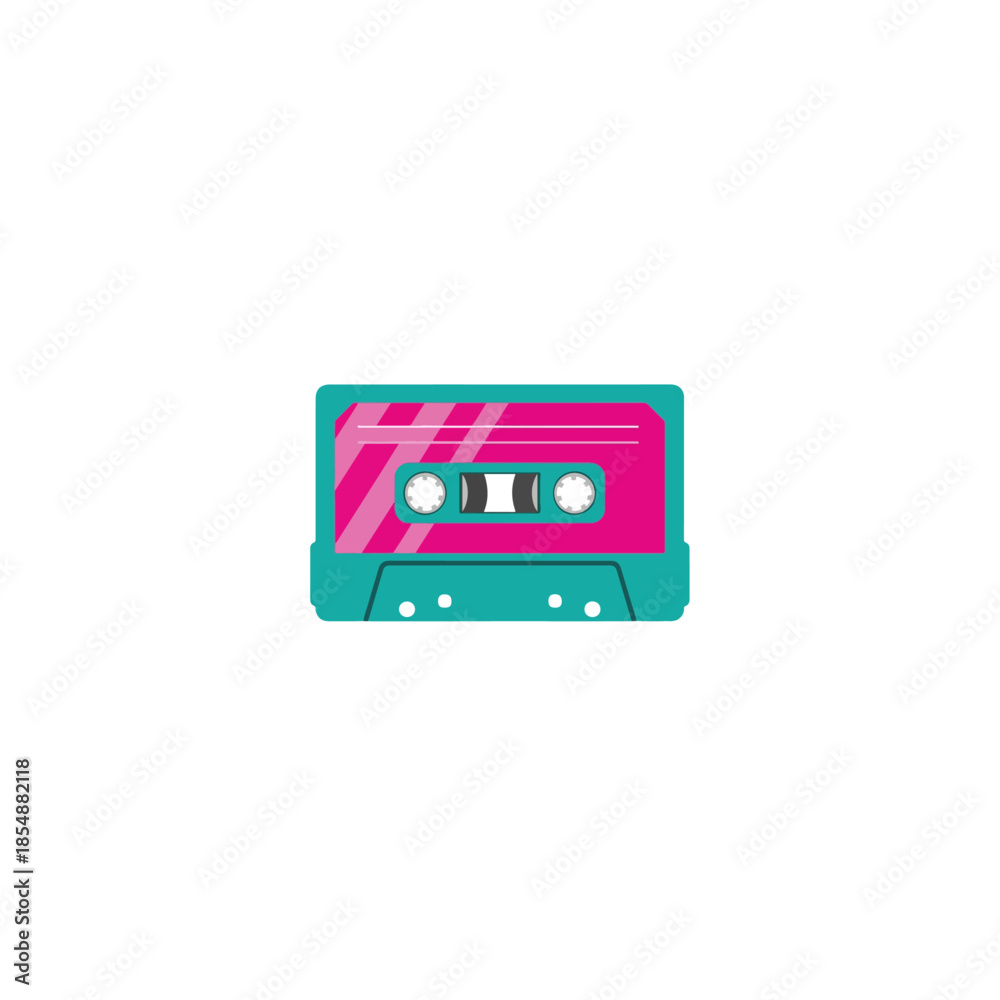 Fototapeta premium Vibrant Retro Cassette Tape Illustration Artwork.