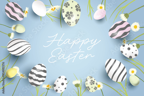 A soft blue Easter background featuring 