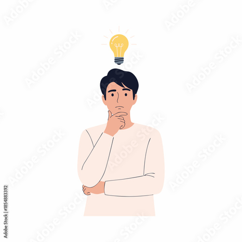 vector illustration of a person thinking