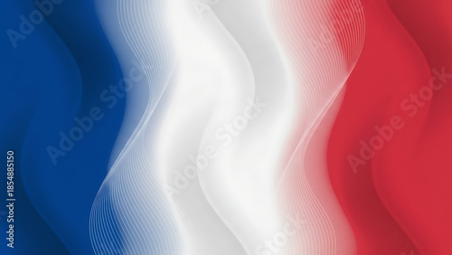 Modern abstract art piece featuring swirling French flag colors, evoking patriotism and national pride