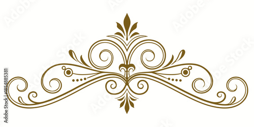 An elegant brown ornamental flourish, vector