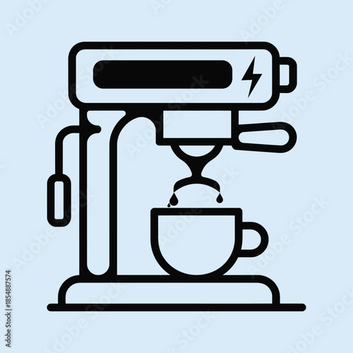Electric coffee maker brewing isolated on transparent background, isolated on white background, Vector, illustration