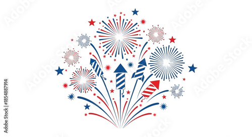 A vibrant display of patriotic fireworks and sparklers celebrating freedom and national pride