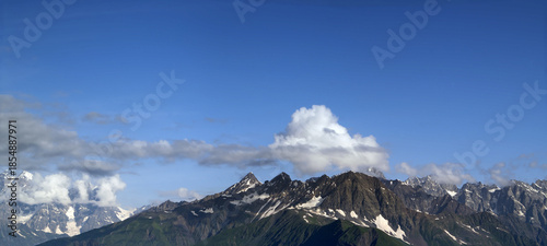 Panorama summer Mountain. Caucasus Mountains. Georgia